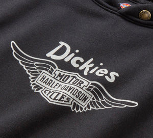 Hoodie pullover oversize Winged Horseshoe Dickies x H-D - Black
