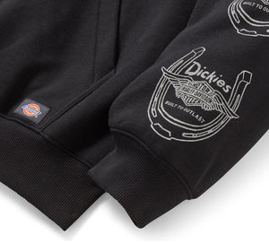 Hoodie pullover oversize Winged Horseshoe Dickies x H-D - Black