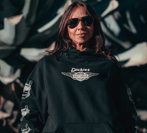 Hoodie pullover oversize Winged Horseshoe Dickies x H-D - Black