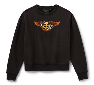 Maglia girocollo vintage da donna "I Make the Eagle Fly"