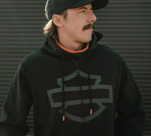 Felpa da uomo con cappuccio e zip H-D TECH
