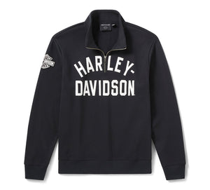 Felpa da uomo H-D Essential con cerniera a 1/4 - Harley Black