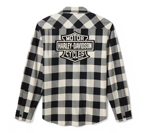 Camicia di flanella da uomo H-D American Classic Buffalo Check - Birch & Harley Black