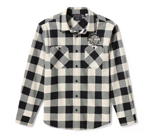 Camicia di flanella da uomo H-D American Classic Buffalo Check - Birch & Harley Black