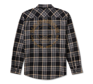 Camicia da uomo in flanella Willie G Dark Custom
