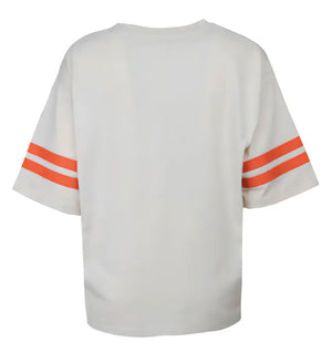 T-shirt da donna Harley-Davidson modello Boxy Essential color bianco sporco