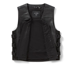 Gilet tattico in pelle da uomo