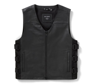 Gilet tattico in pelle da uomo