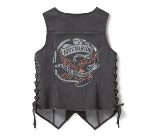 Gilet in denim da donna Live to Ride