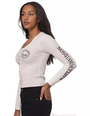 Maglia a maniche lunghe Willie G Skull - White